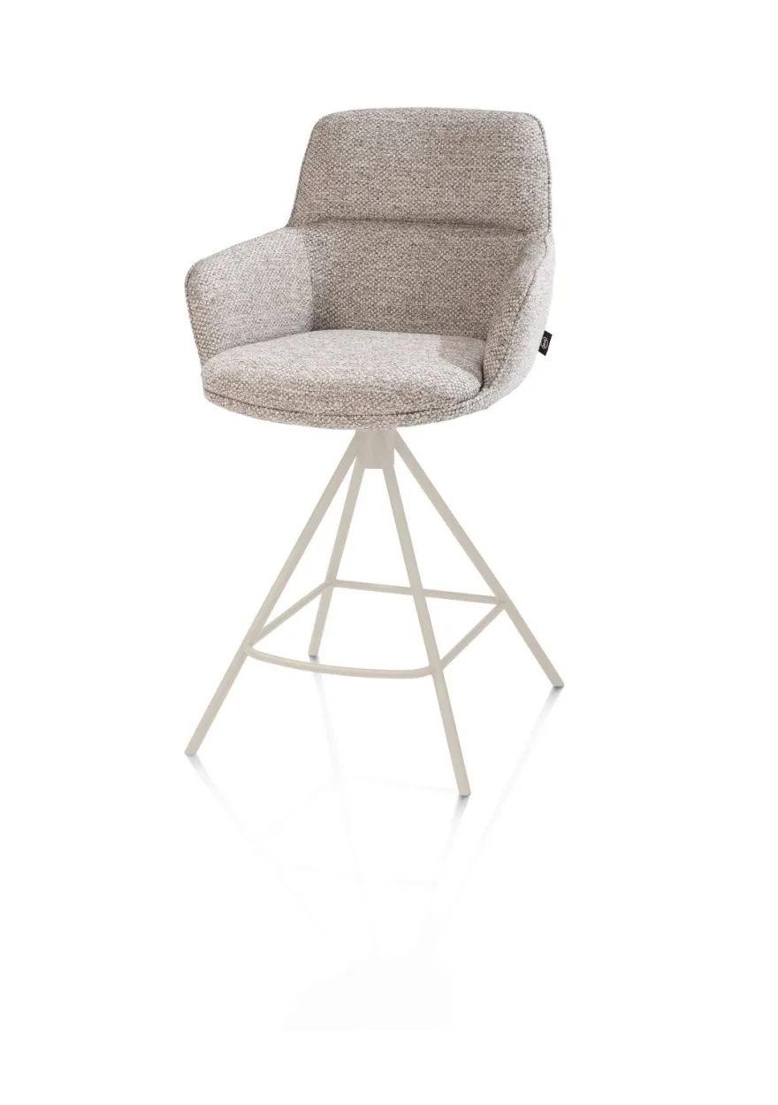 Henders en Hazel Mateo Creme Poten Barstoel