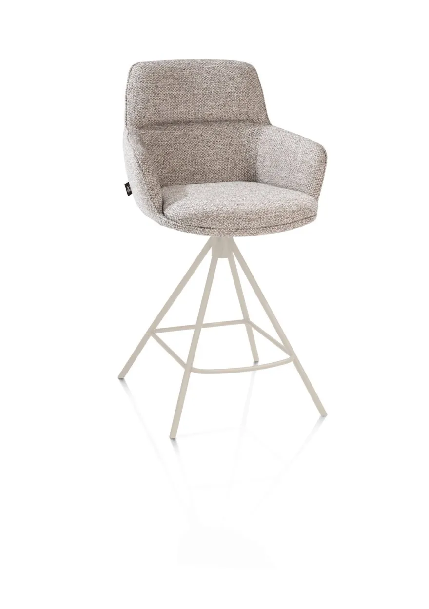 Henders en Hazel Mateo Creme Poten Barstoel