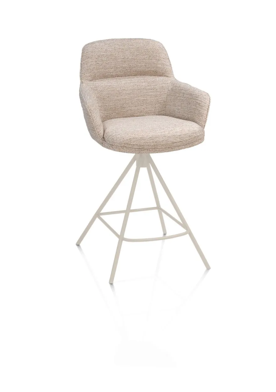 Henders en Hazel Mateo Creme Poten Barstoel