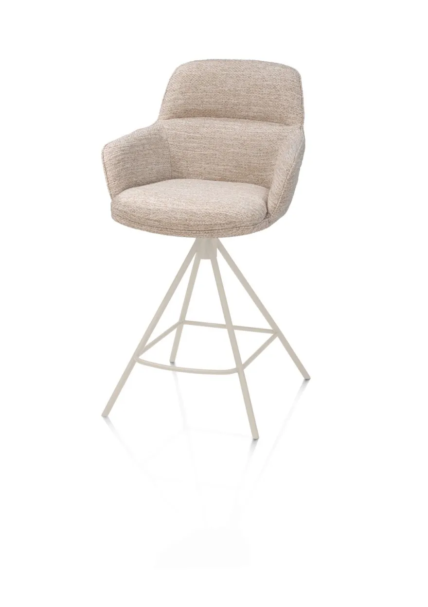 Henders en Hazel Mateo Creme Poten Barstoel