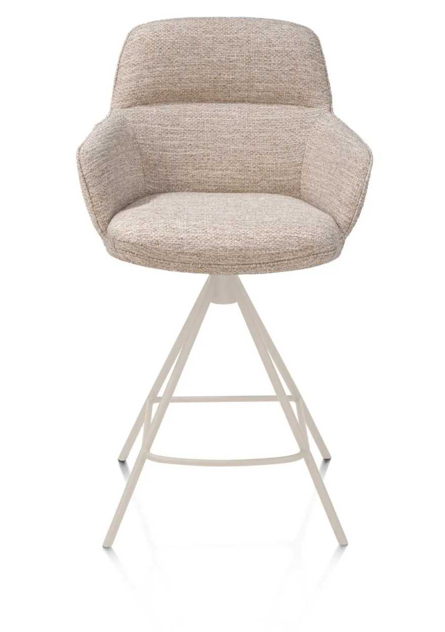 Henders en Hazel Mateo Creme Poten Barstoel