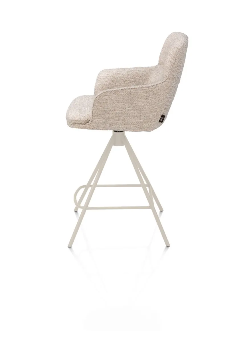 Henders en Hazel Mateo Creme Poten Barstoel