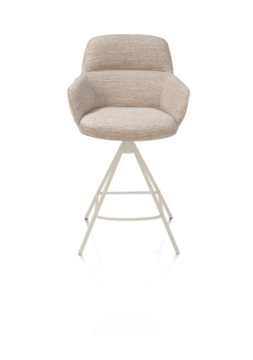 Henders en Hazel Mateo Creme Poten Barstoel