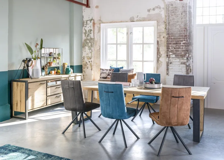 Henders en Hazel Metalox V-Poot Hout Eettafel