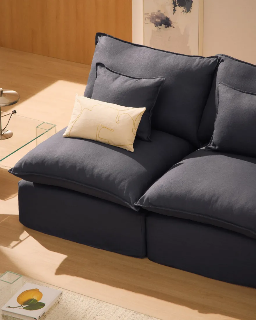 Kave Home Anarela 2-Zitsbank + Hocker