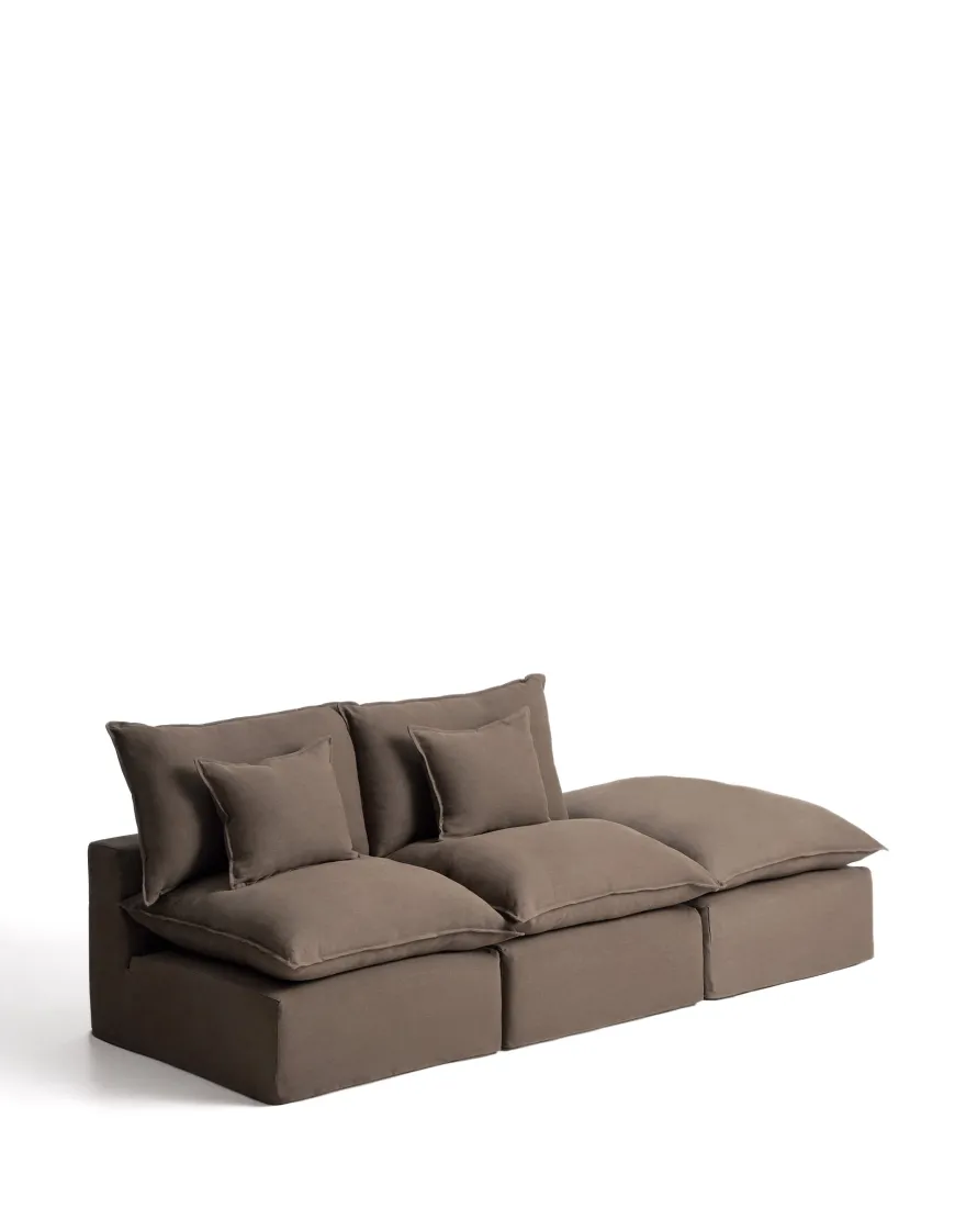 Kave Home Anarela 2-Zitsbank + Hocker