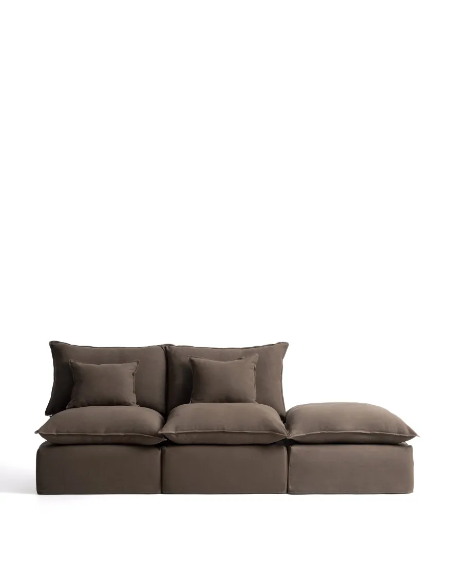 Kave Home Anarela 2-Zitsbank + Hocker