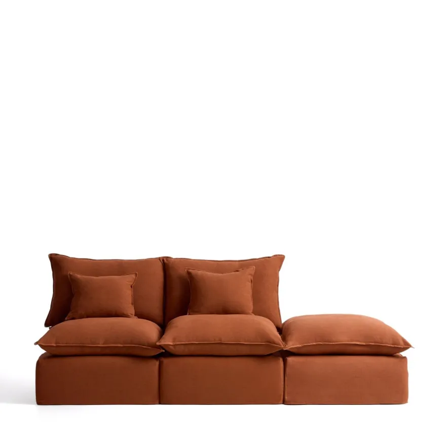 Kave Home Anarela 2-Zitsbank + Hocker