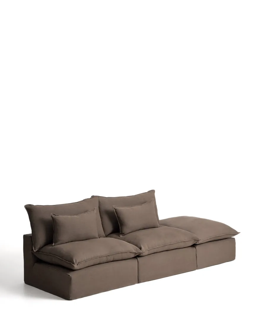 Kave Home Anarela 3-Zitsbank + Hocker