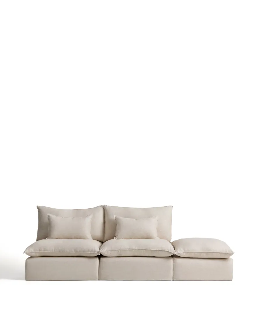 Kave Home Anarela 3-Zitsbank + Hocker
