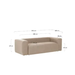 Kave Home Blok 3-Zitsbank