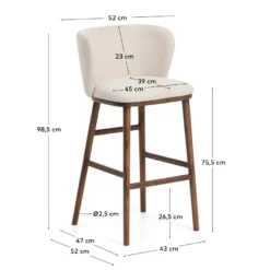 Kave Home Ciselia Hoog Barstoel