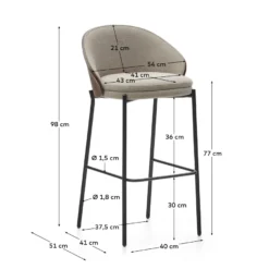 Kave Home Eamy Hoog Barstoel