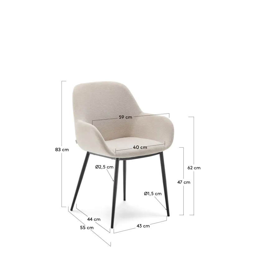 Kave Home Konna Staal Eetkamerstoel
