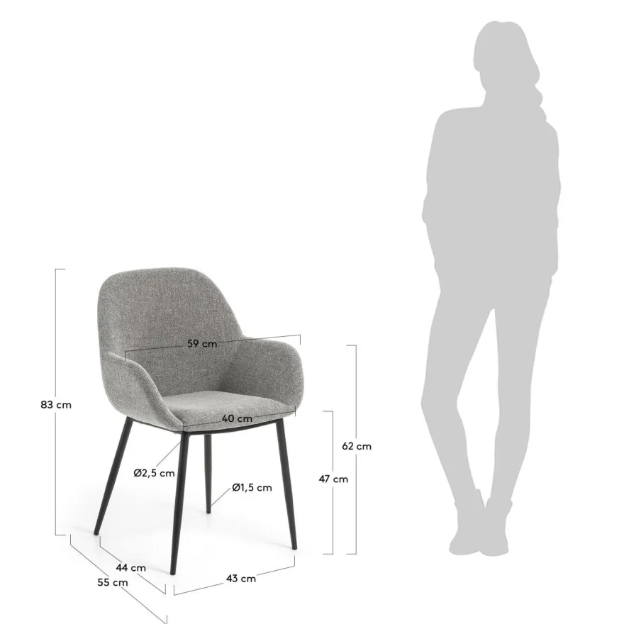 Kave Home Konna Staal Eetkamerstoel