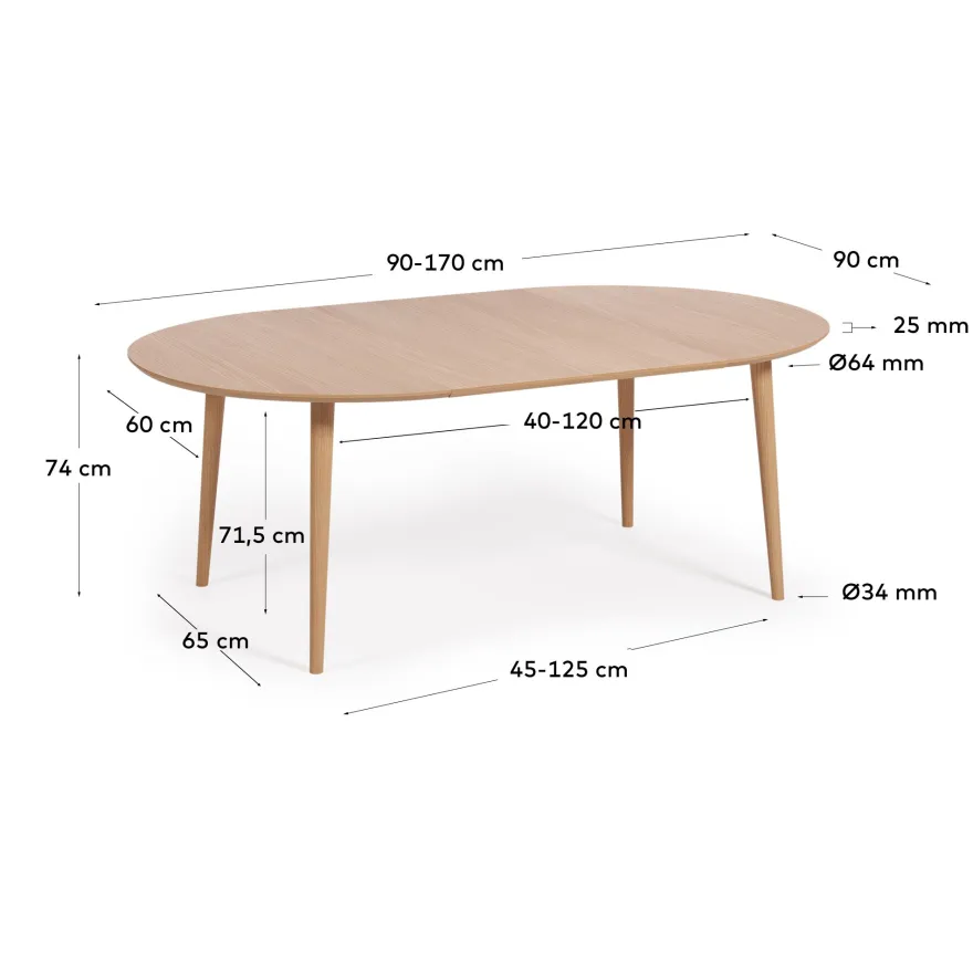 Kave Home Oakland Uitschuifbare Eettafel