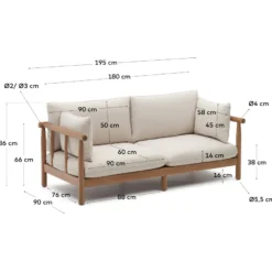 Kave Home Sacova Outdoor 2-Zitsbank