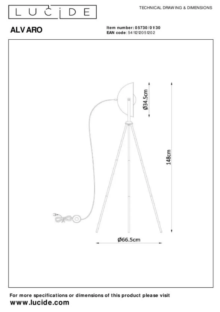 Lucide Alvaro Vloerlamp