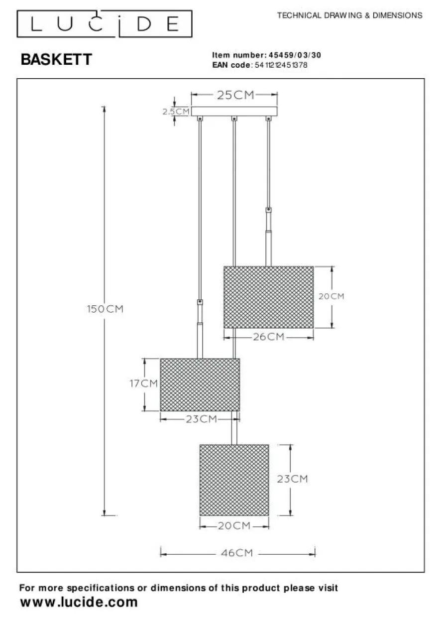 Lucide Baskett Hanglamp