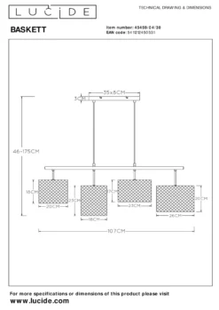 Lucide Baskett Hanglamp