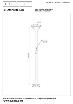 Lucide Champion-Led Vloerlamp
