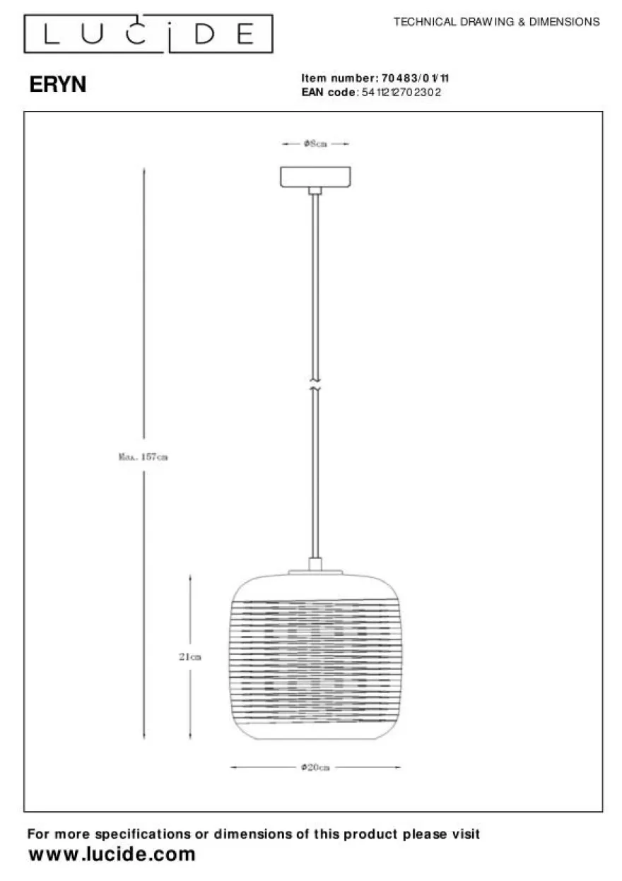 Lucide Eryn Hanglamp