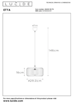 Lucide Etta Hanglamp