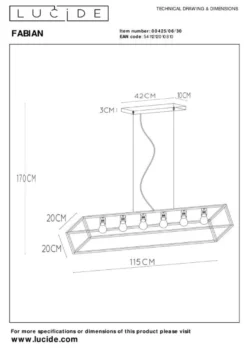 Lucide Fabian Hanglamp