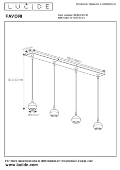 Lucide Favori Hanglamp