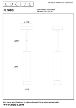 Lucide Floris Hanglamp