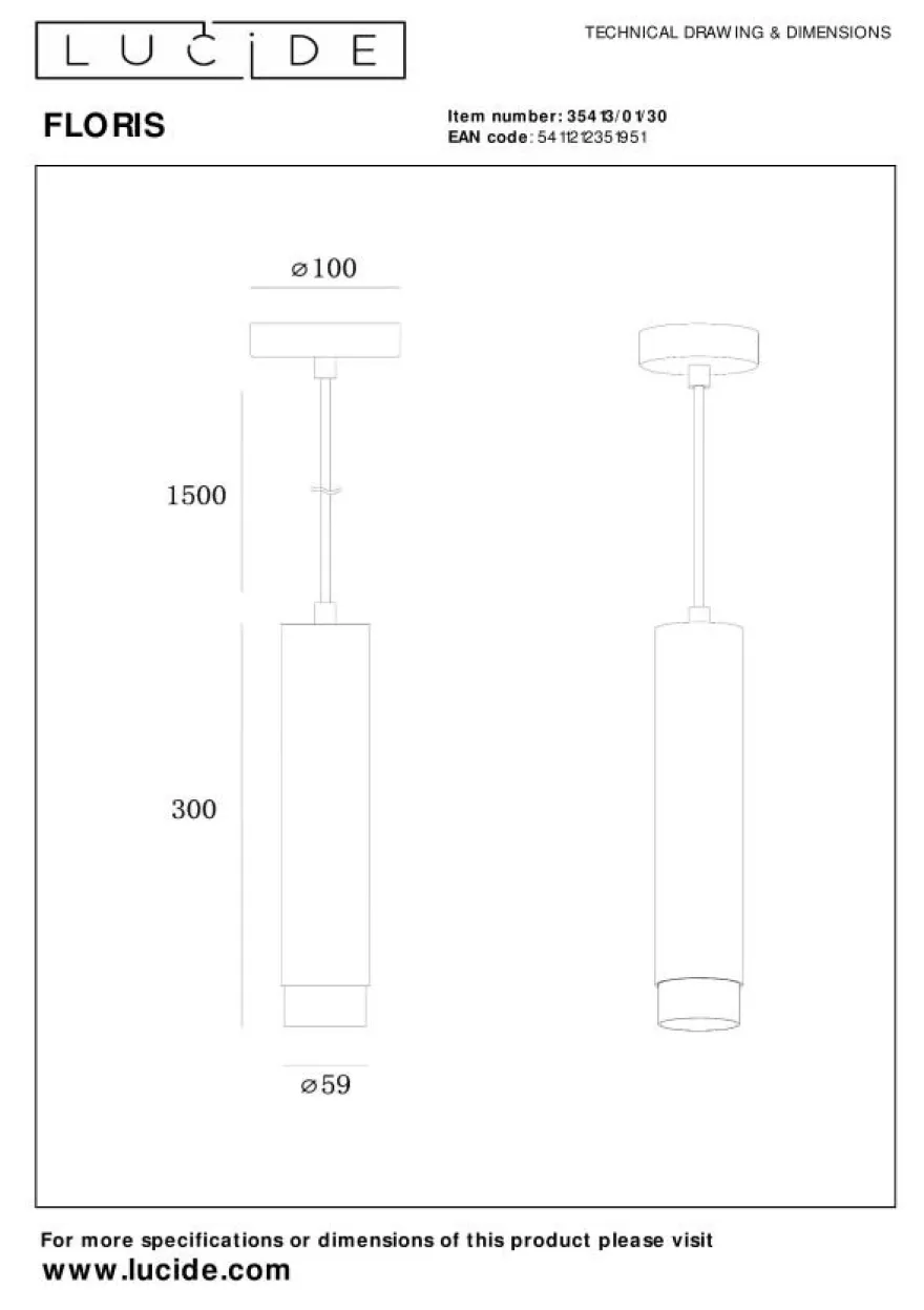 Lucide Floris Hanglamp