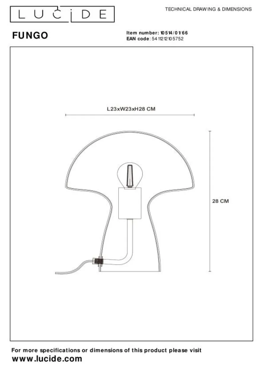 Lucide Fungo Tafellamp