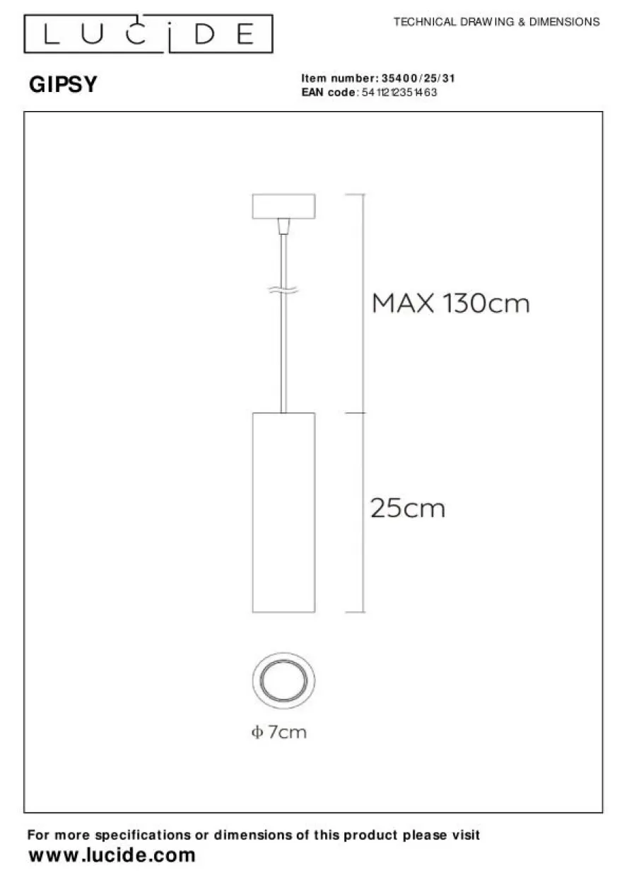 Lucide Gipsy Hanglamp