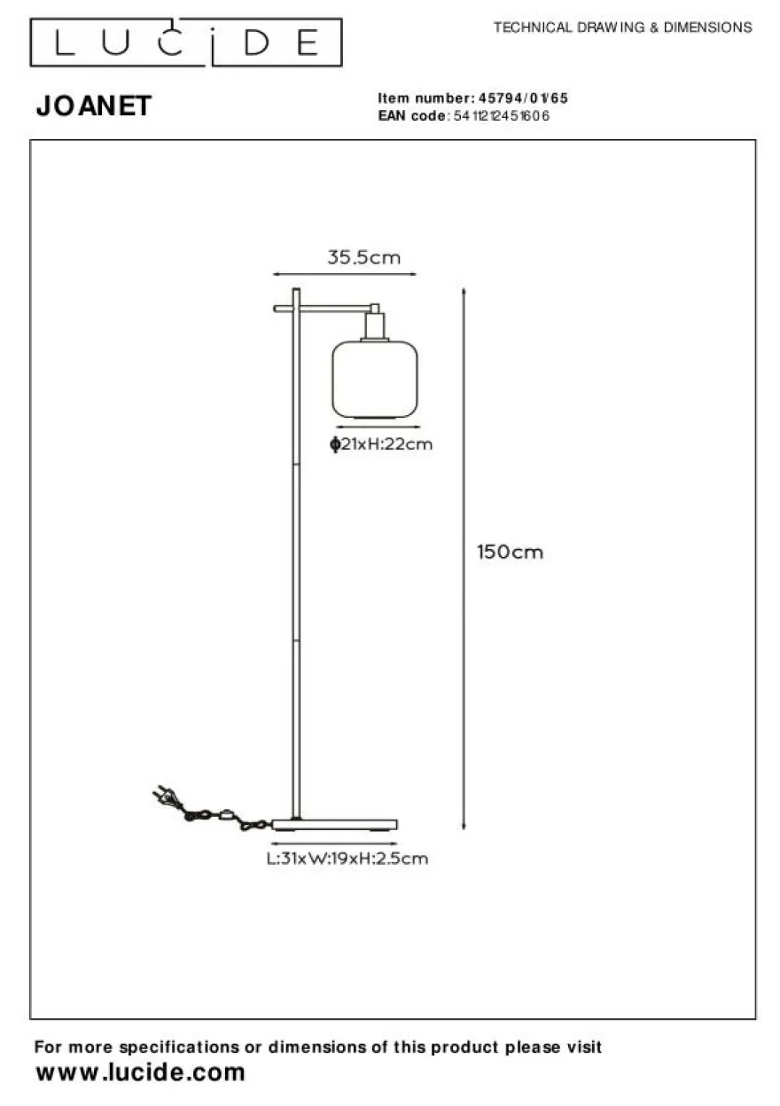 Lucide Joanet Vloerlamp