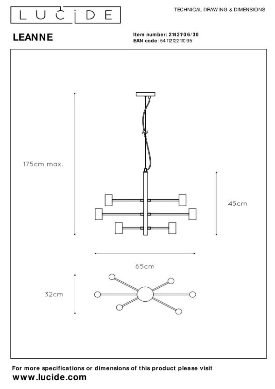 Lucide Leanne Hanglamp