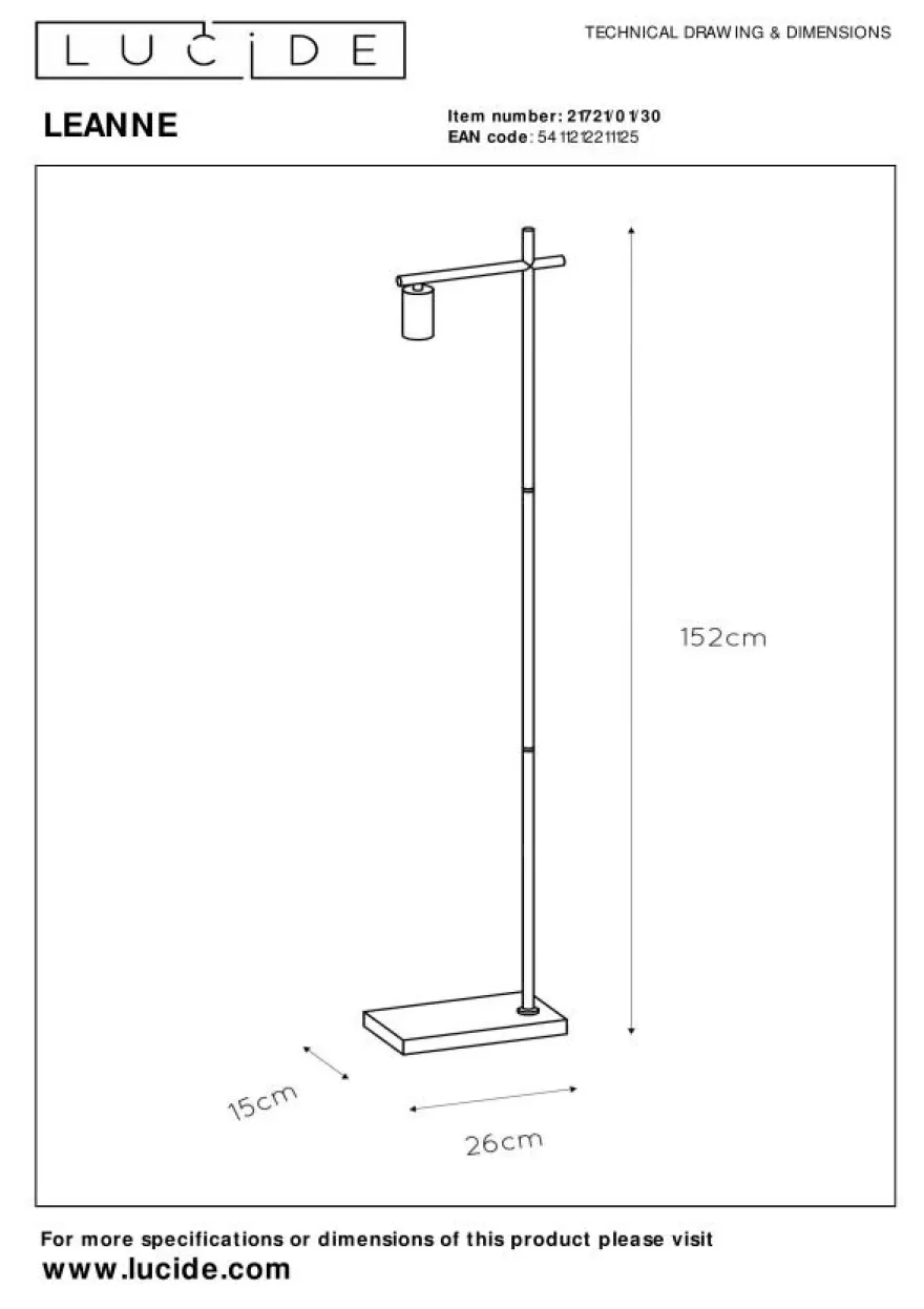 Lucide Leanne Vloerlamp