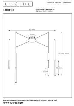 Lucide Lorenz Rond Hanglamp