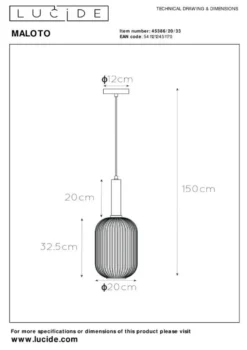 Lucide Maloto Groen Hanglamp
