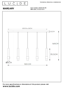 Lucide Margary Koffie Hanglamp