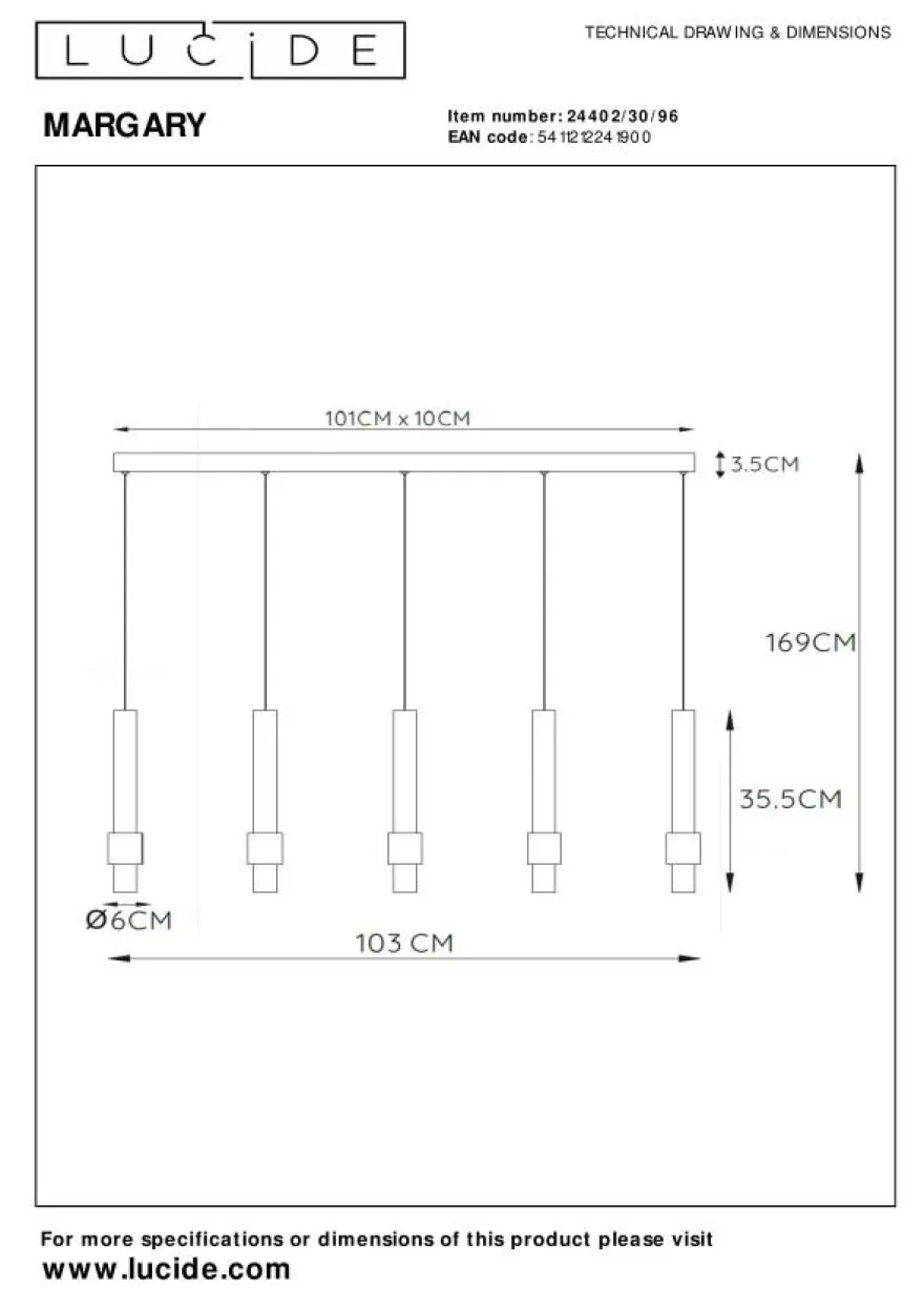 Lucide Margary Koffie Hanglamp