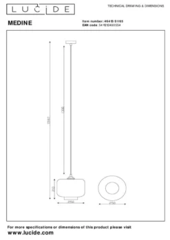 Lucide Medine Hanglamp