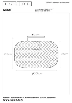 Lucide Mesh Plafondlamp
