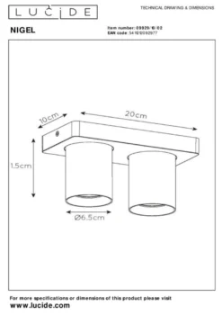 Lucide Nigel Plafondlamp