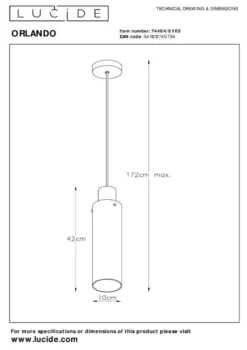 Lucide Orlando Hanglamp