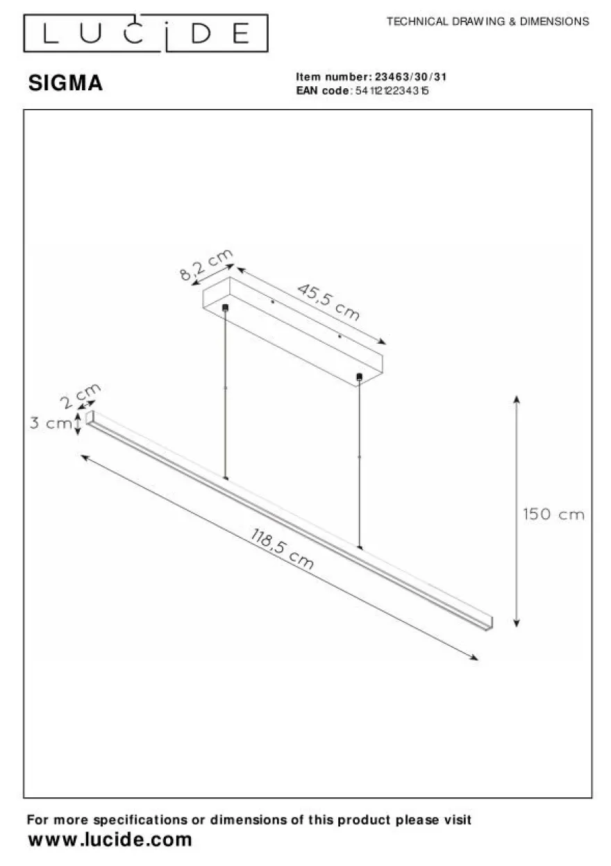 Lucide Sigma Wit Hanglamp