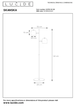 Lucide Skanska Vloerlamp