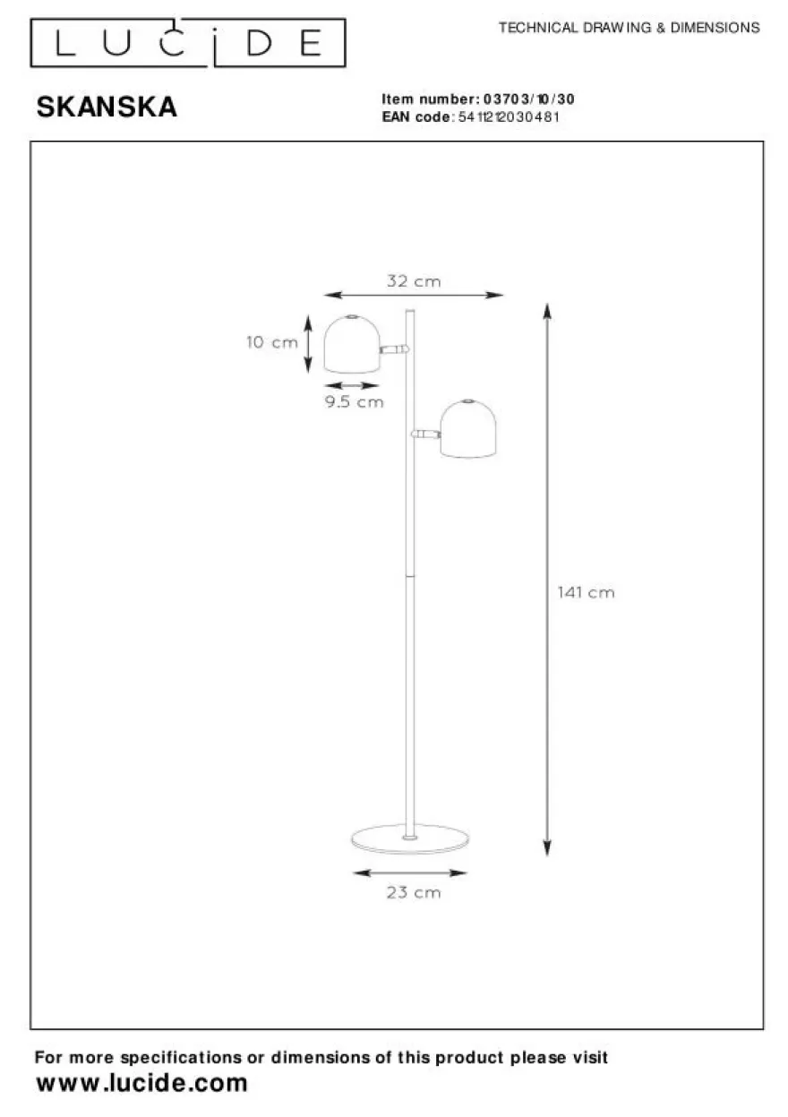 Lucide Skanska Vloerlamp