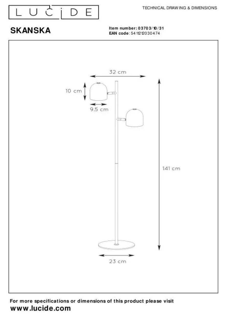 Lucide Skanska Vloerlamp