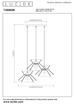 Lucide Tasman Hanglamp
