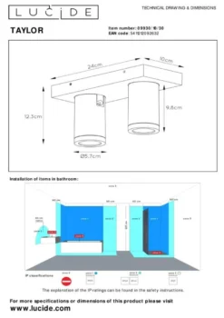Lucide Taylor Plafondlamp